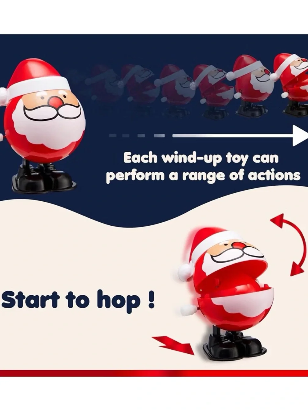 Holiday Wind-Up Toys Value Pack - Assorted Red, White, Black Characters